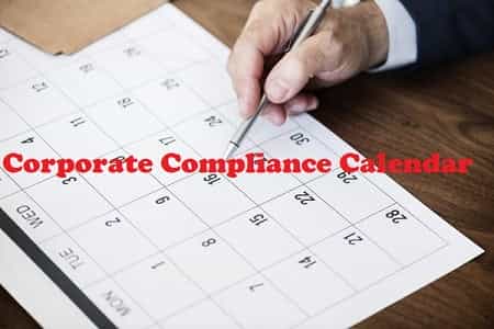 Corporate Compliance Calendar For the month of July, 2019
