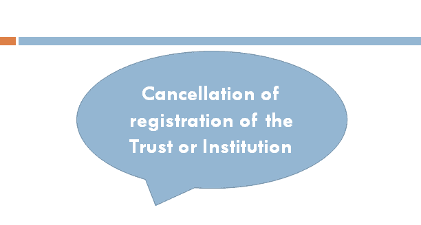 Cancellation of registration of the Trust or Institution