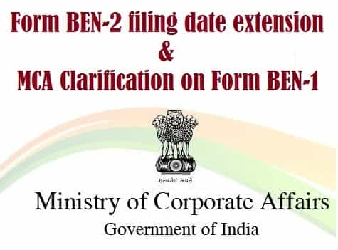 MCA Extended BEN-2 due date to 31st December 2019