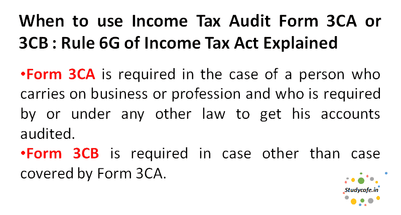 Difference between form 3CA & 3CB - Income Tax Audit Form