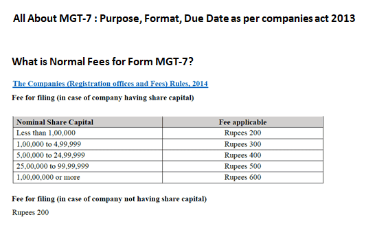 All About MGT-7 : Purpose, Format, Due Date as per companies act 2013