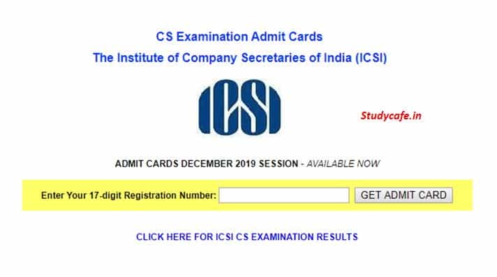 ICSI Released Admit Cards for CS December 2019 Exam