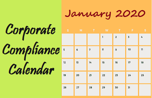 Corporate Compliance Calendar-January 2020