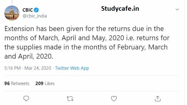 GSTR-3B due date extended for the month of Feb 2020