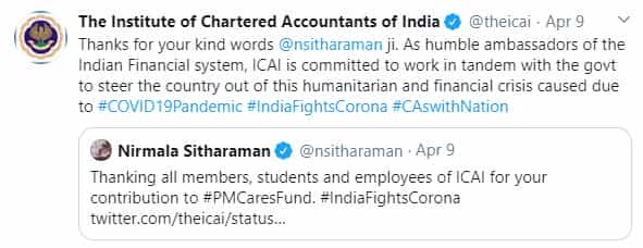 ICAI donates Rs 21 Crores to PM CARES Fund | Government Congratulates