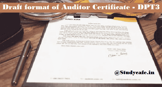 Draft format of Auditor Certificate - DPT3