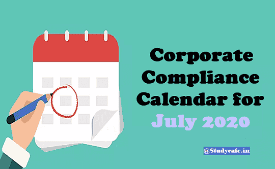 Corporate Compliance Calendar for July 2020