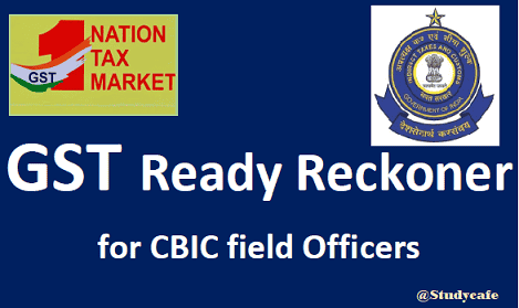GST department launches its own Ready Reckoner