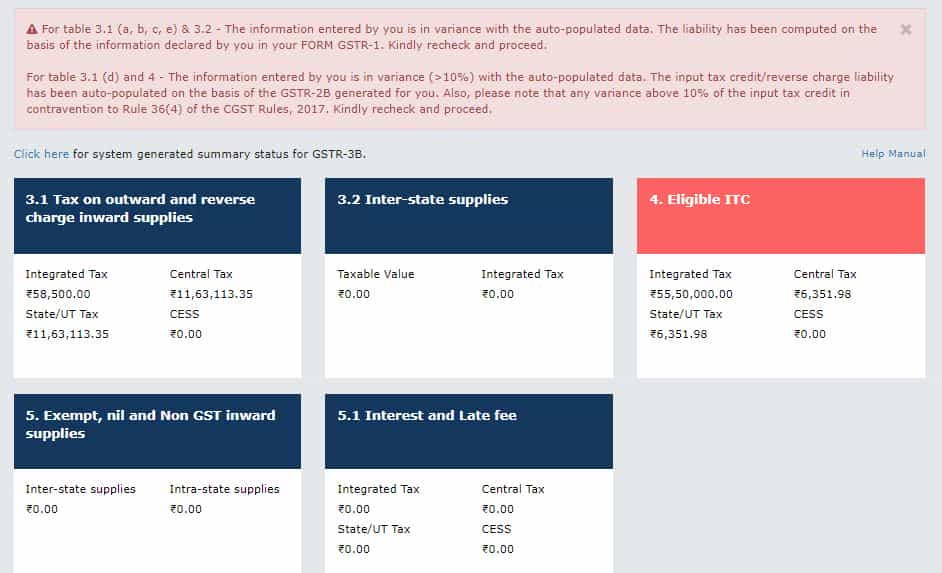 Prefilled GSTR-3B now Live, ITC restricted as per rule 36(4)