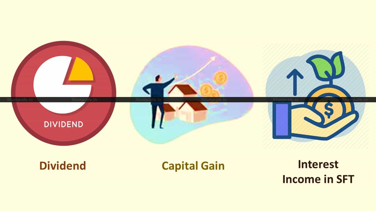 Reporting of Capital Gain, Dividend, Interest Income in SFT notified by CBDT