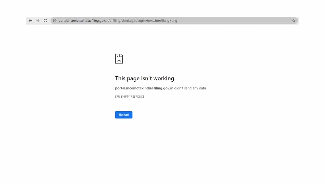 Income Tax Portal Down on Last date of Filling ITR For FY 2019-20
