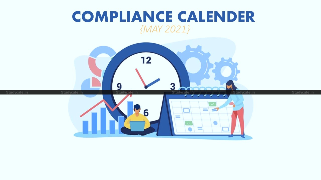 Tax Compliance Calendar May 2021 as updated by latest notifications