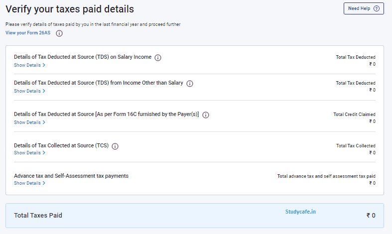 Verification of Taxes Paid