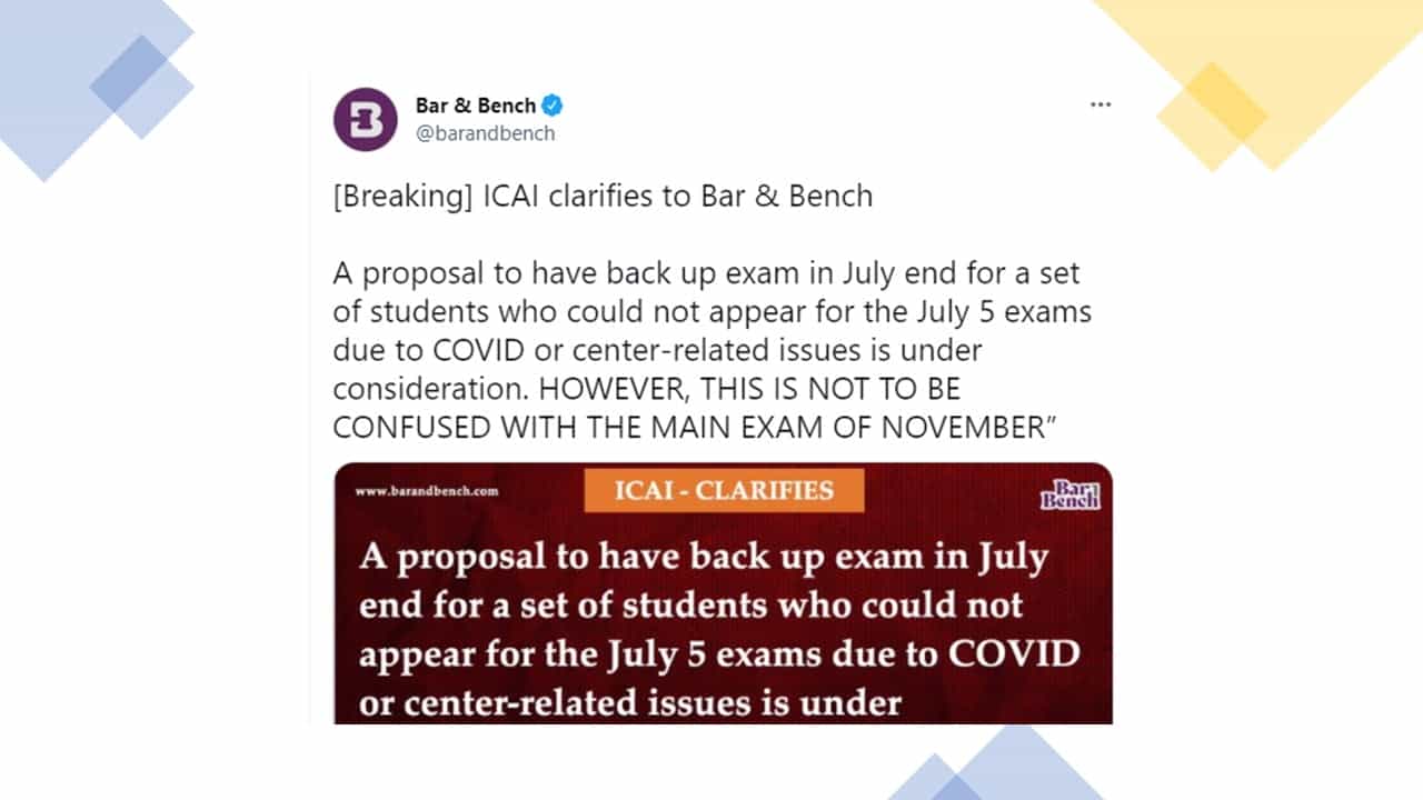 CA Exams 2021 | ICAI may conduct back-up exam for candidates who might not be able to attend July 2021 Exam