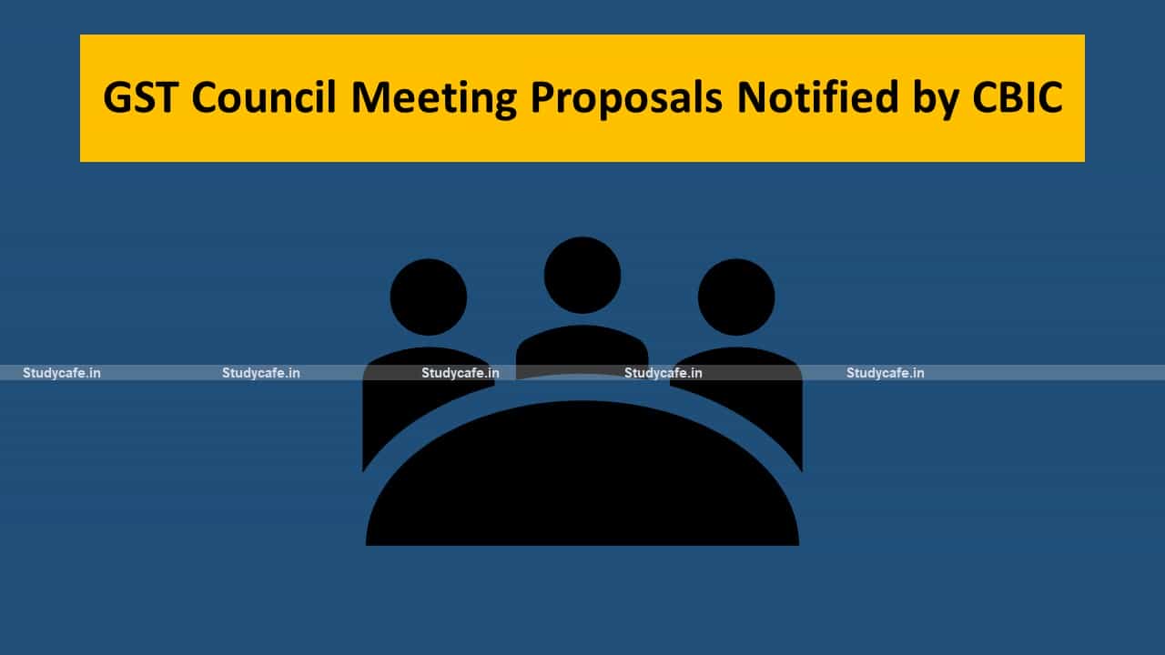 43rd GST Council Meeting Proposals Notified by CBIC