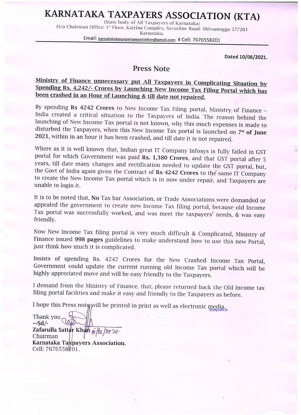 MOF spent Rs 4242 Crores on New Income Tax Portal that crashed within an hour