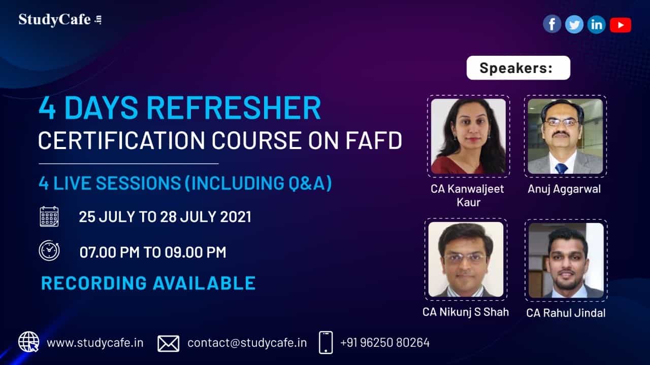 Online Refresher Certification Course on FAFD & GST