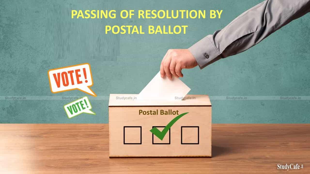 PASSING OF RESOLUTION BY POSTAL BALLOT