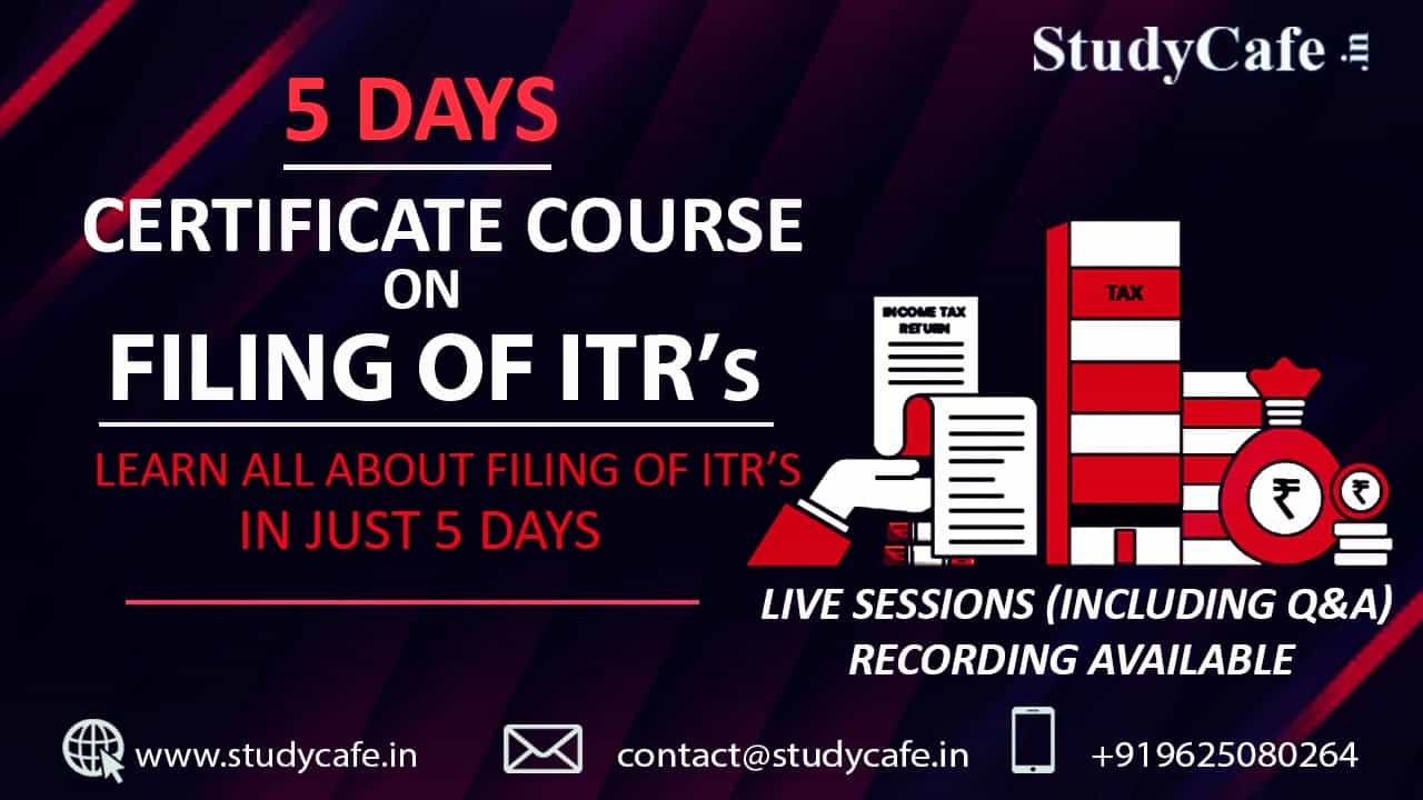 Certificate Course on Filing of ITR's