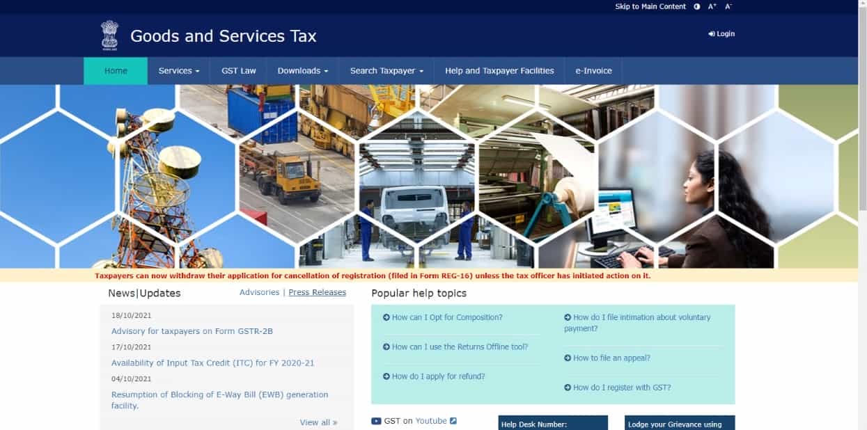 Taxpayers can now withdraw their application for cancellation of registration (filed in Form REG-16) unless the tax officer has initiated action on it