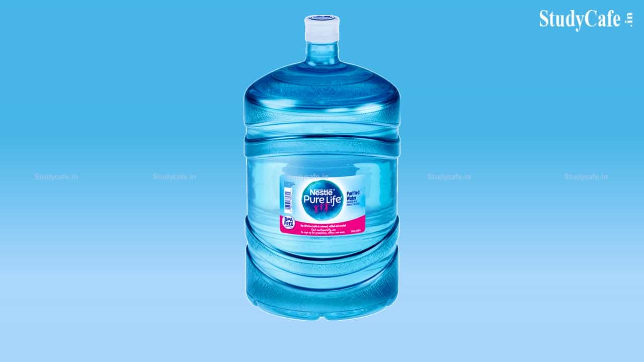 Supply of Portable water is exempt from GST as it is not same as supply of Purified Water