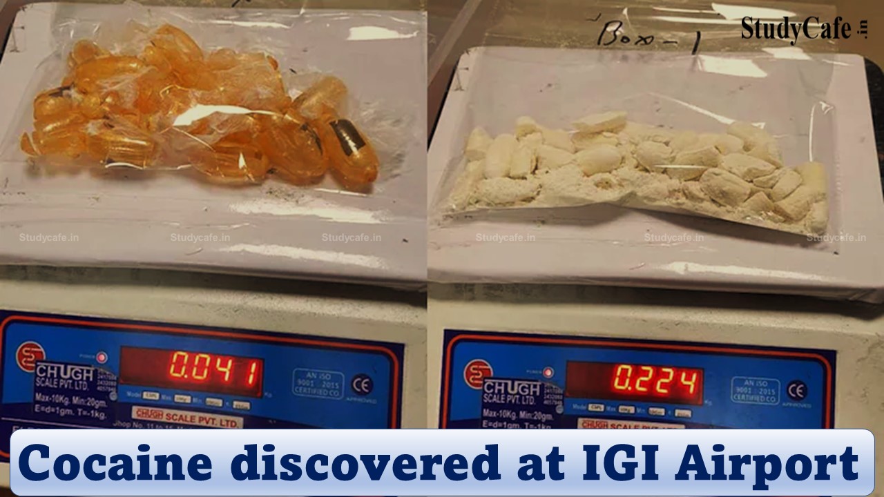Customs Authorities discover approximately 1 kg of cocaine at IGI Airport