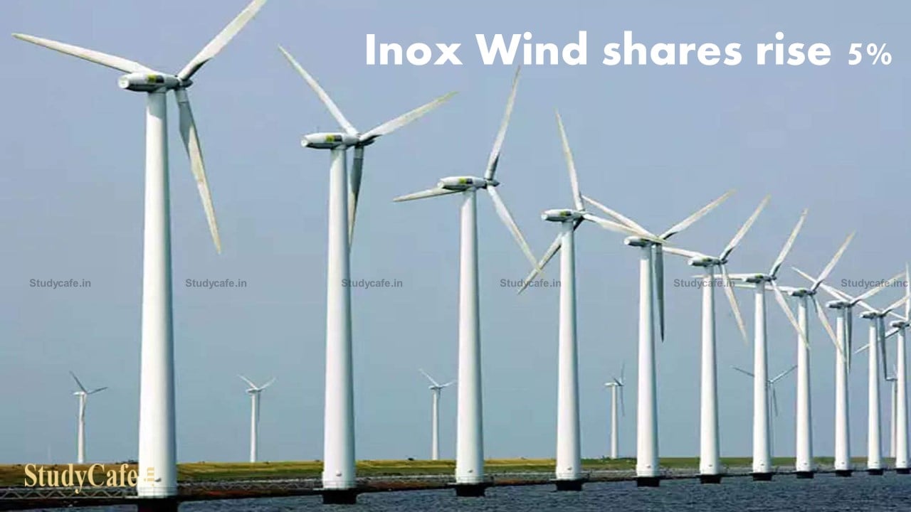 Inox Wind's stock has risen 5% as the company's subsidiary seeks to raise up to Rs 500 crore through IPO