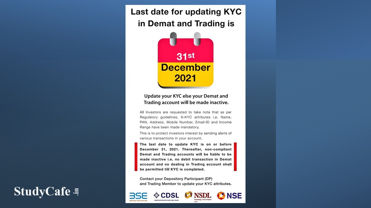 BSE reminds all investors to update their KYC by December 31 2021