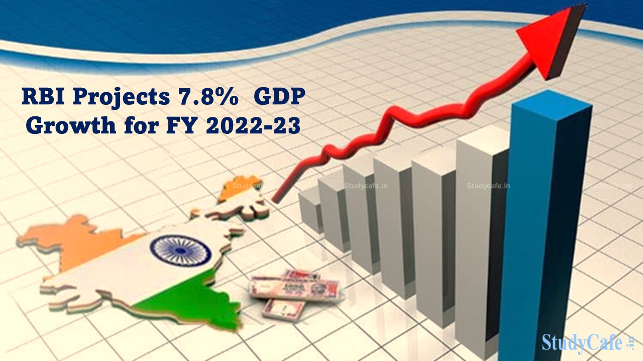 Reserve Bank of India Projects 7.8% GDP Growth for FY 2022-23