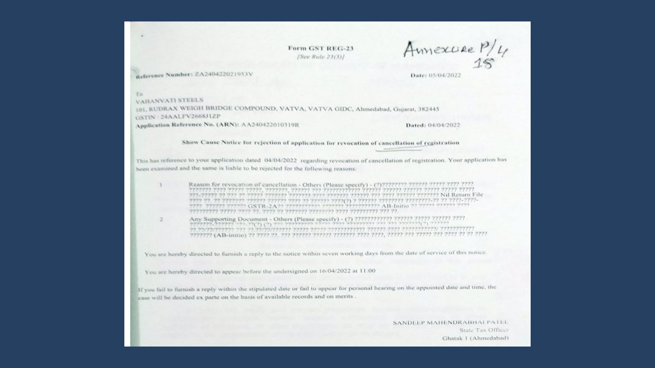 GSTN Cancellation: Gujarat HC warns GST Department for contempt of Court, Rebukes GST Officer for issuing Vague GST Order