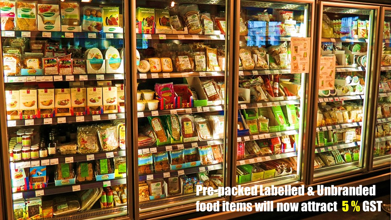 Pre-packed Labelled & Unbranded food items to attract GST