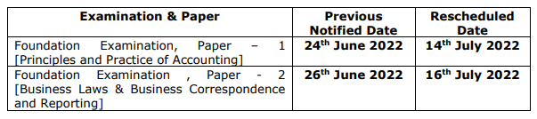 Exam Rescheduled