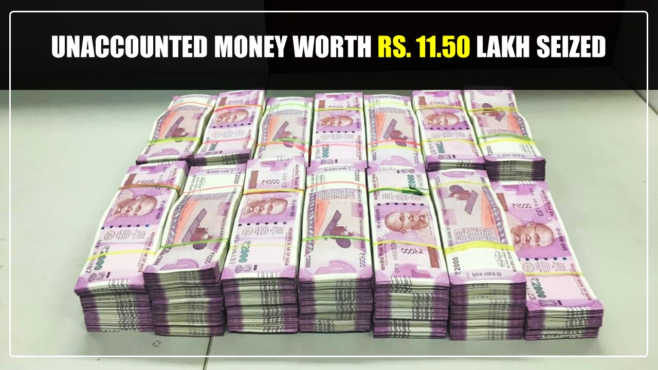 Unaccounted Money worth Rs. 11.50 lakh seized from residence of Joint Registrar
