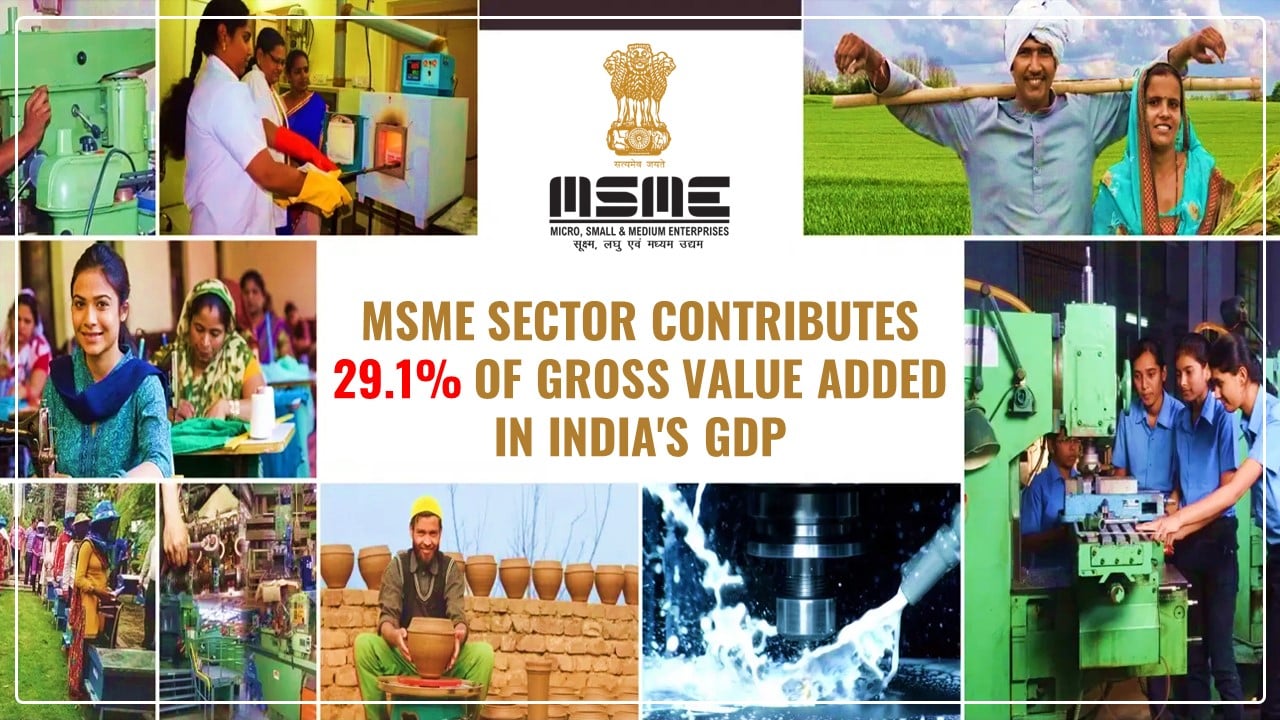 MSME Sector contributes 29.1% Gross Value Added in India's GDP