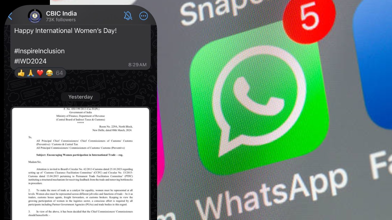 CBIC Lauches its WhatsApp Channel to inform taxpayers about trade facilitation measures