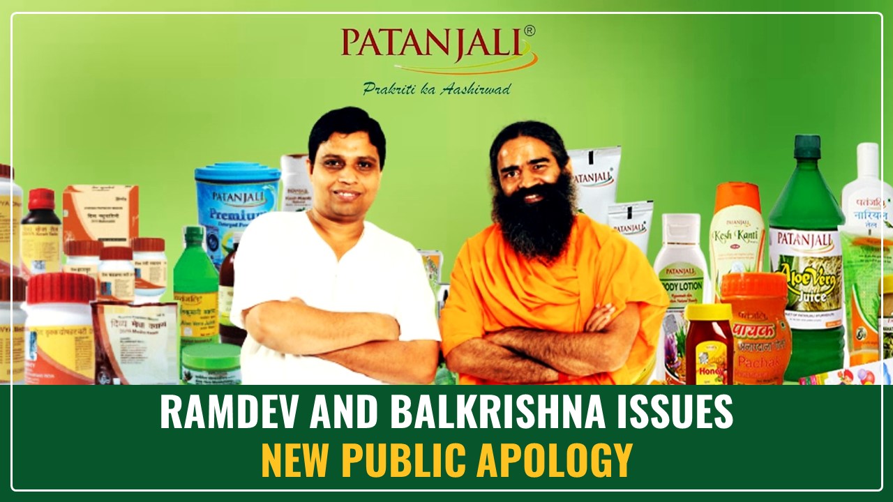 Patanjali's Ramdev and Balkrishna issues New Public Apology bigger than before after Supreme Court Rap in Misleading Ads Case