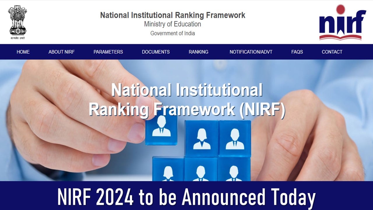 NIRF 2024: Rankings 2024 Announced Today at 3 PM by Ministry of Education