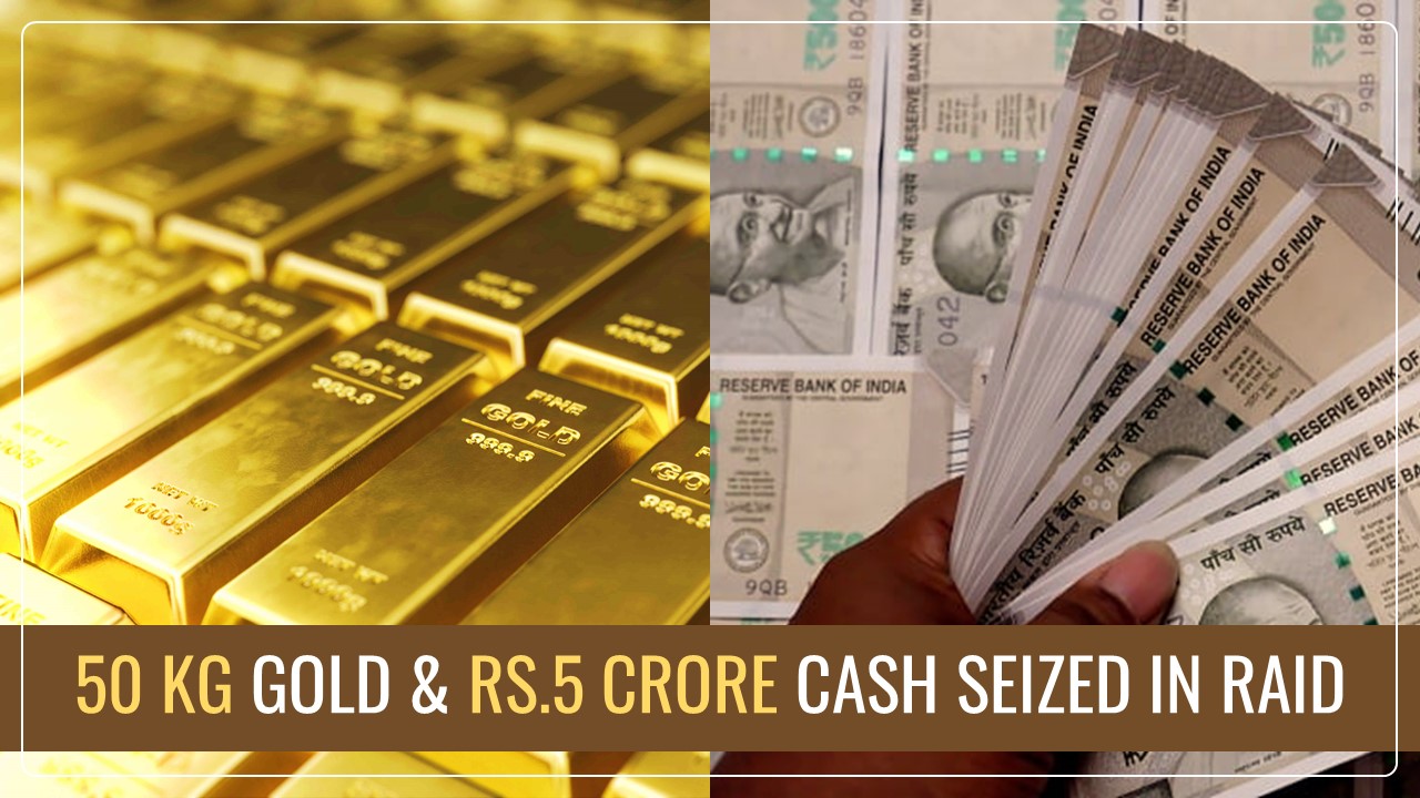 Tax Department seized 50 Kg Gold and Cash worth Rs.5 Crore in raids at Rajasthan Transport Company