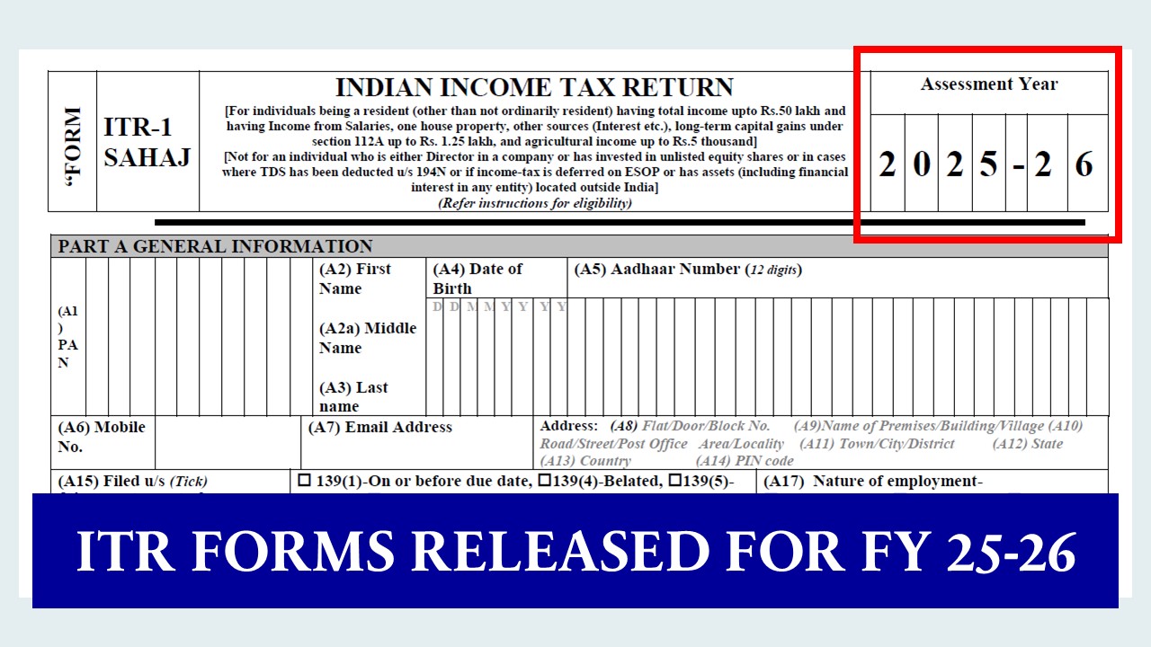 Changes introduced in ITR forms for AY 2025–26