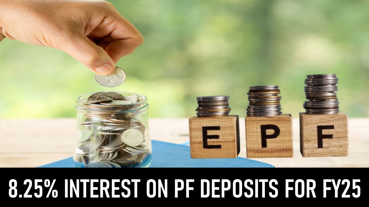 EPFO Announces 8.25% Interest on PF Deposits for FY25
