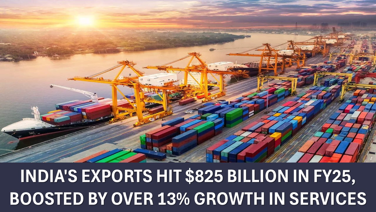 India's Total Exports Surged to $825 Billion In FY25, Driven By A Strong 13%+ Growth In Services Exports