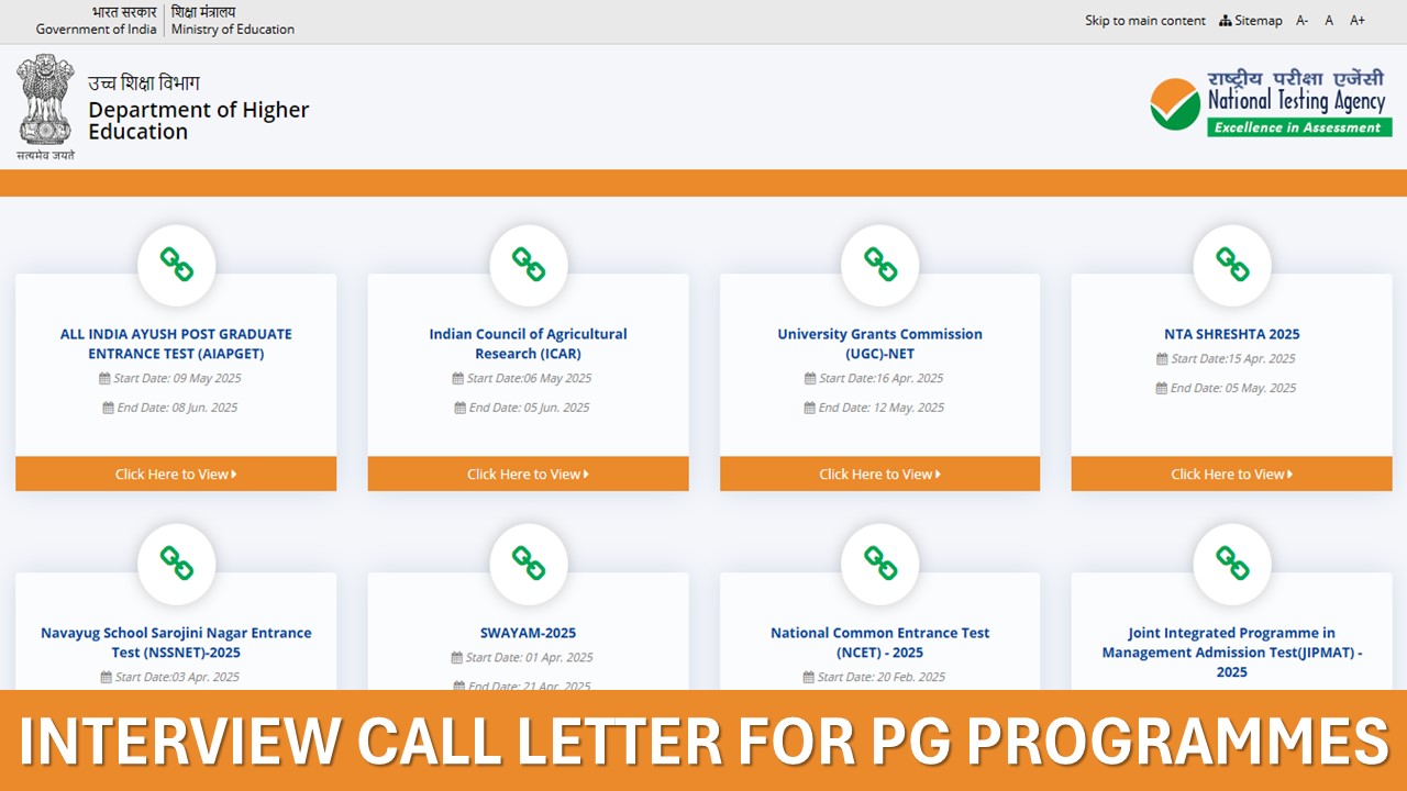 NIFTEE 2025: NTA Releases Interview Call Letter for PG Programmes