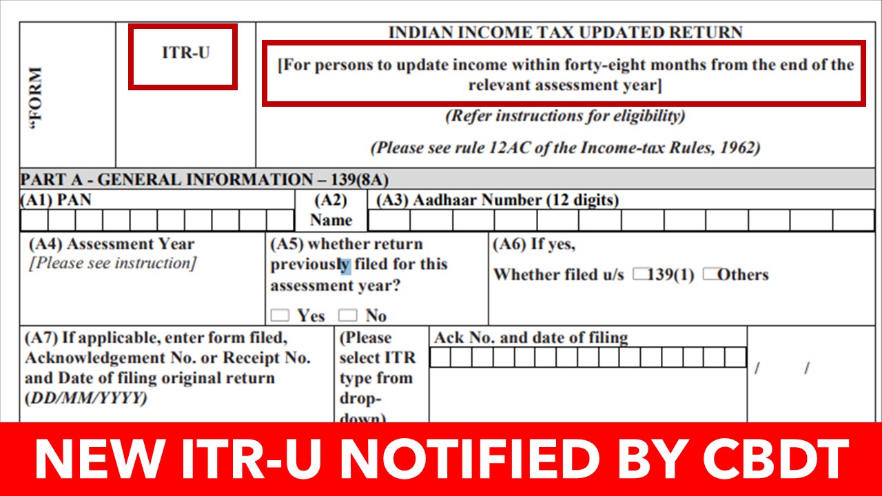 New ITR-U notified by CBDT: Now you can file ITR of Last 4 years