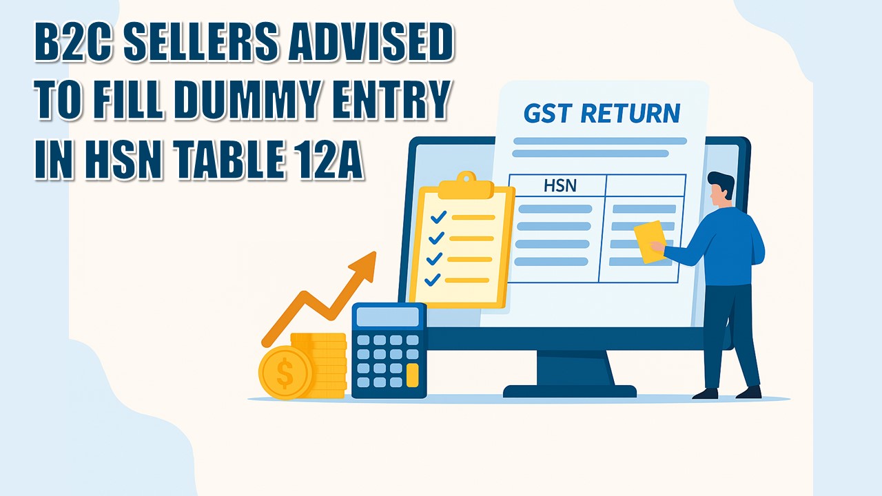 GSTN advises B2C Sellers to Fill Dummy Entry in HSN Table 12A to Avoid GSTR-1 Errors