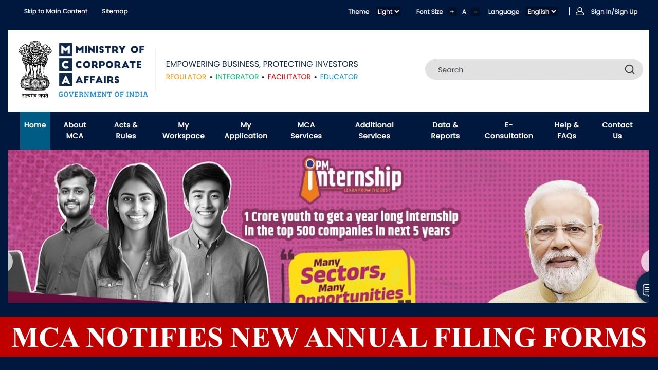 MCA notifies New Forms AOC-1, AOC-2, AOC-4, Extract of Board and Auditor‘s Report in line with v3 portal
