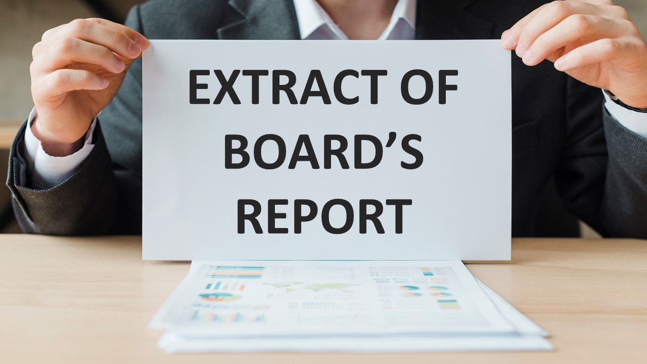 Extract of Board’s Report: Format, Disclosures & MCA Compliance