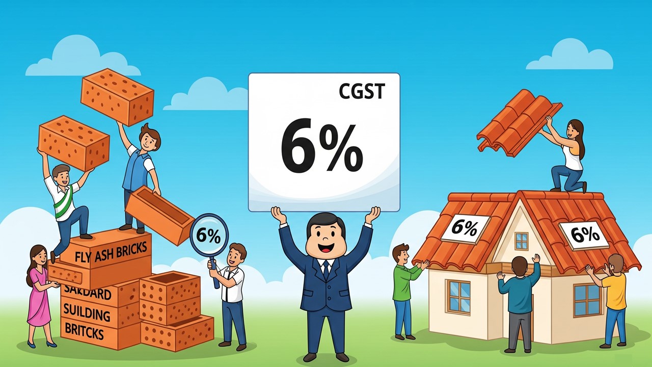 Central Government Notifies 12% GST on Fly Ash Bricks, Building Bricks and Roofing Tiles