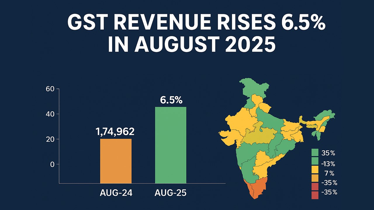 India's GST Revenue Rises 6.5% in August 2025
