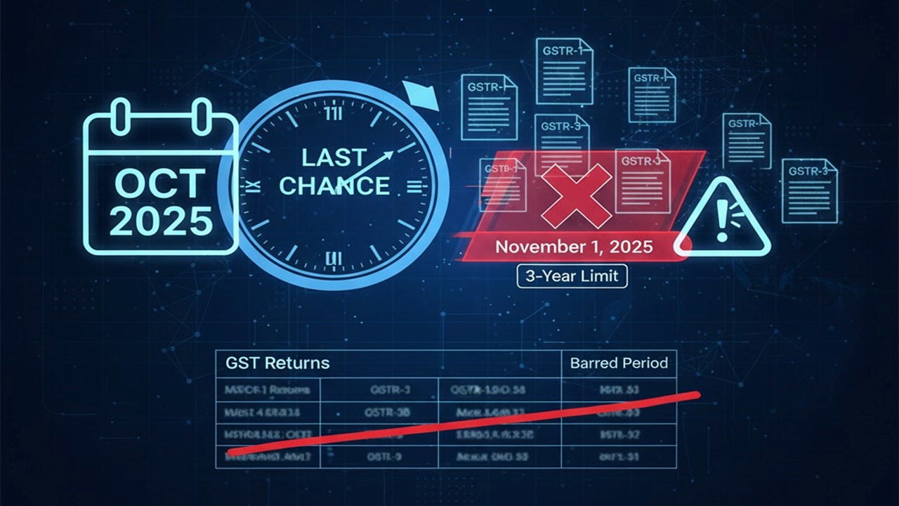 Last Chance to File! Pending GST Returns Older Than 3 Years Barred from November 1st
