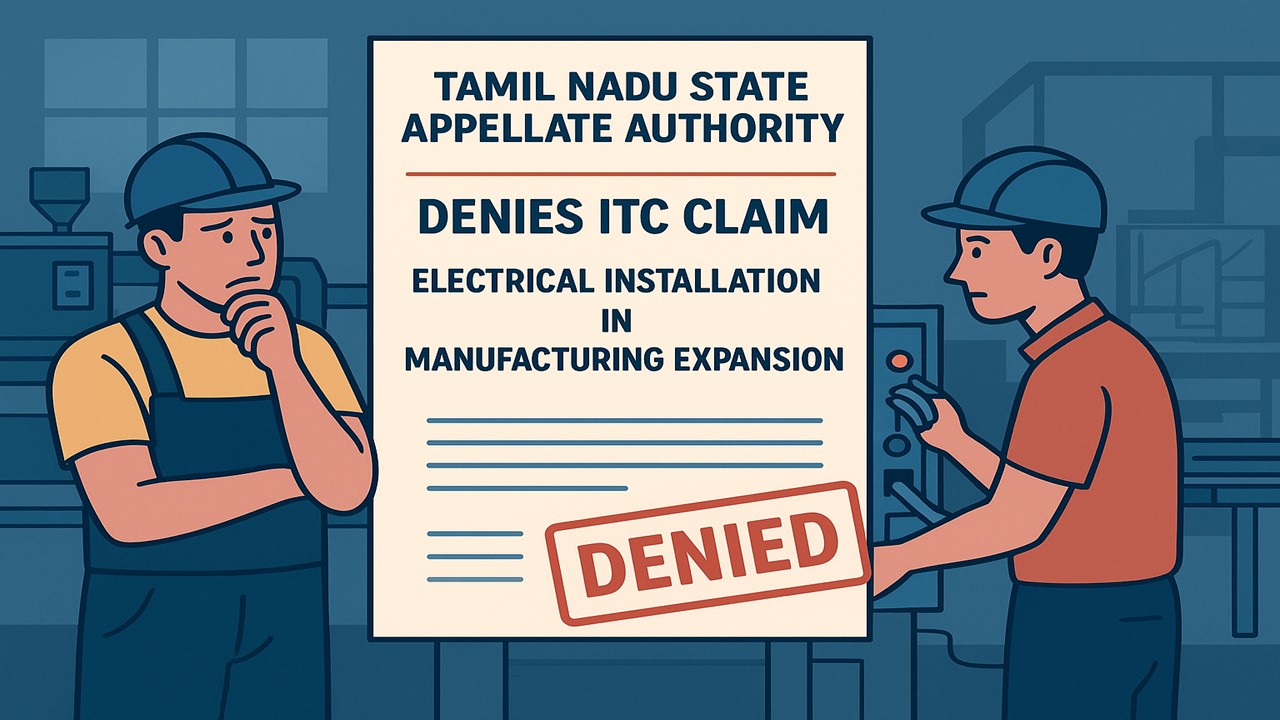 GST: AAR Denies ITC Claim for Electrical Installation in Manufacturing Expansion